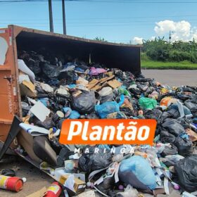 Fotos de Motorista da coleta seletiva corre risco de perder os movimentos das pernas após caminhão tombar em Maringá