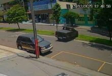 Fotos de Vídeo mostra caminhonete capotando e derrubando árvore em Maringá