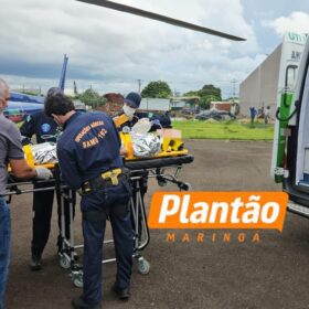 Fotos de Adolescente de 17 anos fica gravemente ferido após colisão entre moto e caminhonete; COM VÍDEO