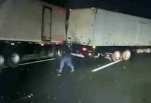 Fotos de Câmera registra roubo de caminhão antes de acidente no Paraná com seis mortos