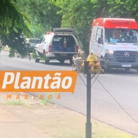 Fotos de Colisão entre carro e moto deixa idoso de 66 anos com ferimentos grave no Jardim Aeroporto, em Maringá
