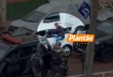 Fotos de Imagem mostra momento em que terceiro suspeito baleado se rende após confronto com a PM em Maringá