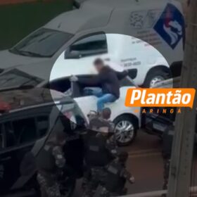 Imagem mostra momento em que terceiro suspeito baleado se rende após confronto com a PM em Maringá Foto 1 Fotos de Imagem mostra momento em que terceiro suspeito baleado se rende após confronto com a PM em Maringá