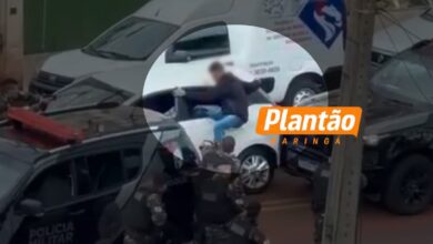 Fotos de Imagem mostra momento em que terceiro suspeito baleado se rende após confronto com a PM em Maringá
