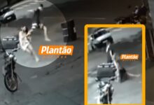 Fotos de Imagens revoltantes mostram mulher levando voadora e sendo arrastada em Maringá