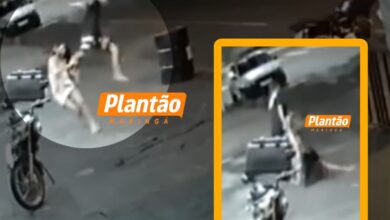 Fotos de Imagens revoltantes mostram mulher levando voadora e sendo arrastada em Maringá