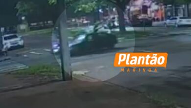 Fotos de Motoboy fica ferido após carro invadir a preferencial e fugir sem prestar socorro em Maringá