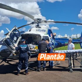 Fotos de Briga entre sogro e genro termina com homem baleado e socorrido por aeromédico