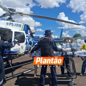 Fotos de Briga entre sogro e genro termina com homem baleado e socorrido por aeromédico