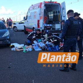Fotos de Motociclista fica em estado grave após acidente na Avenida Kakogawa, em Maringá