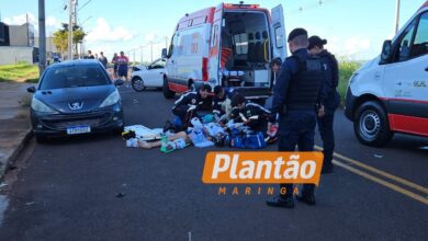 Fotos de Motociclista fica em estado grave após acidente na Avenida Kakogawa, em Maringá