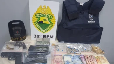 Fotos de PM apreende arma, drogas e colete balístico na região e recupera motocicleta furtada em Maringá