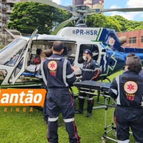 PM é resgatado de helicóptero e encaminhado a hospital de Maringá após acidente com duas viaturas; vídeo Foto 4 Fotos de PM é resgatado de helicóptero e encaminhado a hospital de Maringá após acidente com duas viaturas; vídeo
