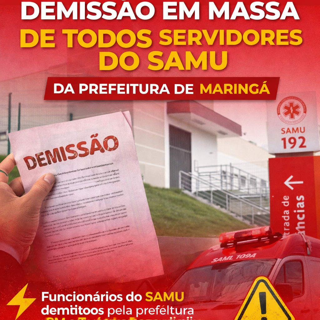 Fotos de Servidores do SAMU de Maringá são demitidos em massa durante reunião na Prefeitura