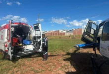 Fotos de Trabalhador sofre queda de 3 metros, tem traumatismo craniano e é encaminhado de helicóptero para Maringá