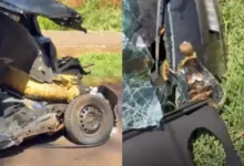 Fotos de Acidente deixa carro destruído, mas imagem de Nossa Senhora permanece intacta no Paraná.