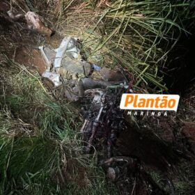 Fotos de Colisão frontal entre caminhão e moto de alta cilindrada deixa dois mortos na PR-317; corpos são encaminhados ao IML de Maringá