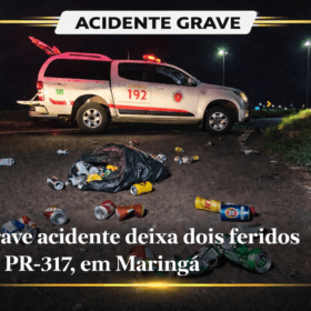 Grave acidente deixa dois feridos na PR-317, em Maringá Foto 1 Fotos de Grave acidente deixa dois feridos na PR-317, em Maringá