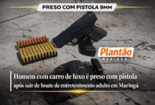 Fotos de Homem com carro de luxo é preso com pistola após sair de boate de entretenimento adulto em Maringá