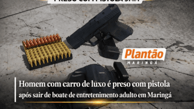 Fotos de Homem com carro de luxo é preso com pistola após sair de boate de entretenimento adulto em Maringá
