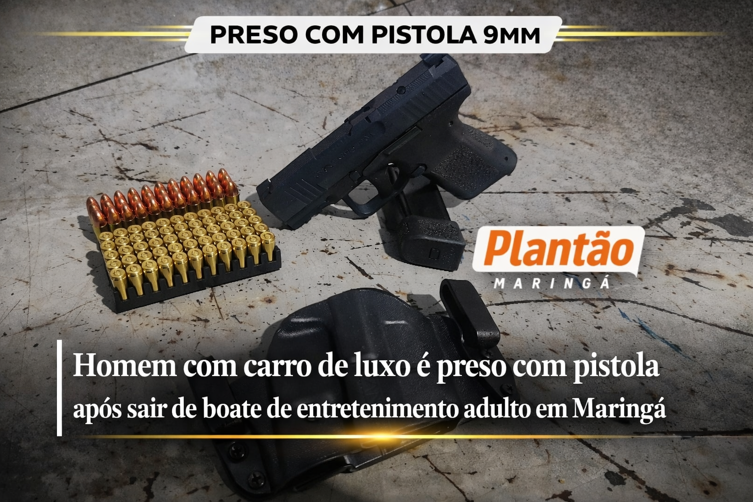 Fotos de Homem com carro de luxo é preso com pistola após sair de boate de entretenimento adulto em Maringá