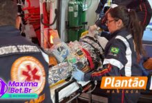 Fotos de Homem é encaminhado à Santa Casa de Maringá após sofrer coice de cavalo