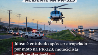 Fotos de Idoso é intubado após ser atropelado por moto na PR-323; motociclista também fica ferido