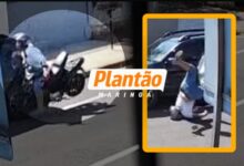 Fotos de Vídeo mostra motociclista batendo contra veículo estacionado em Maringá