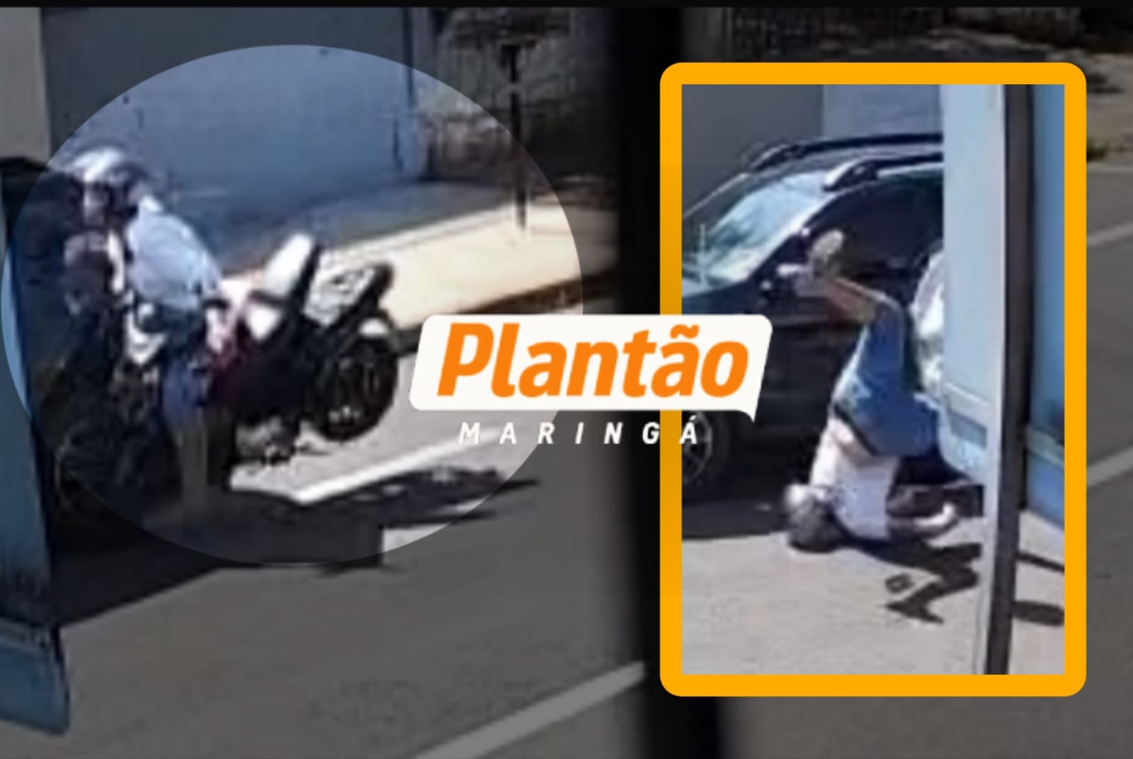 Fotos de Vídeo mostra motociclista batendo contra veículo estacionado em Maringá