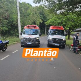 Fotos de Motociclista é Intubado e socorrido em estado gravíssimo após bater contra árvore em Maringá