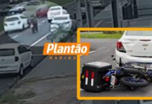 Fotos de Motociclista sofre trauma no tórax após batida violenta na traseira de veículo em Maringá