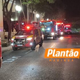 Fotos de Seguranças inalam fumaça durante incêndio no Shopping Maringá Park