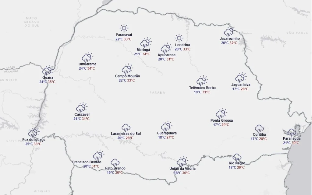 Fotos de Tempo ‘fecha’ e 382 cidades do entram em alerta de tempestade no Paraná; veja a lista completa