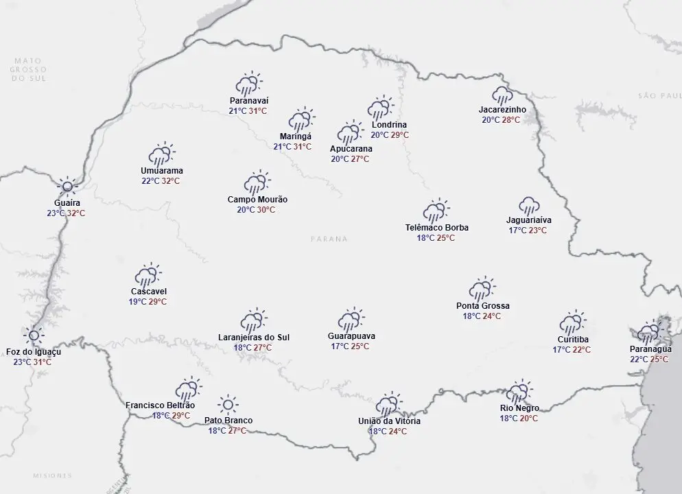 Fotos de Tempo ‘fecha’ e 382 cidades do entram em alerta de tempestade no Paraná; veja a lista completa