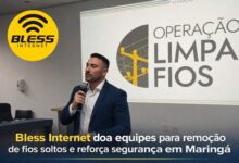 Fotos de Bless Internet doa equipes para remoção de fios soltos e reforça segurança em Maringá