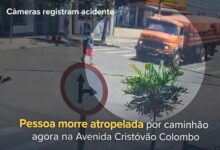 Fotos de Câmera de segurança registra atropelamento que matou pessoa na Avenida Cristóvão Colombo