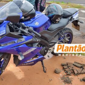 Fotos de Carro faz manobra irregular, atinge moto e foge sem prestar socorro em Maringá