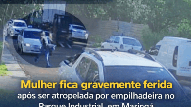 Fotos de Mulher fica gravemente ferida após ser atropelada por empilhadeira no Parque Industrial, em Maringá
