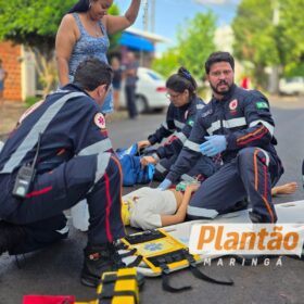 Fotos de Ciclista fica gravemente ferida após colidir contra carro no Conjunto Batel, em Maringá