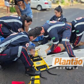 Fotos de Ciclista fica gravemente ferida após colidir contra carro no Conjunto Batel, em Maringá