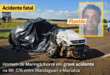 Fotos de Homem de Maringá morre em grave acidente na BR-376 entre Mandaguari e Marialva