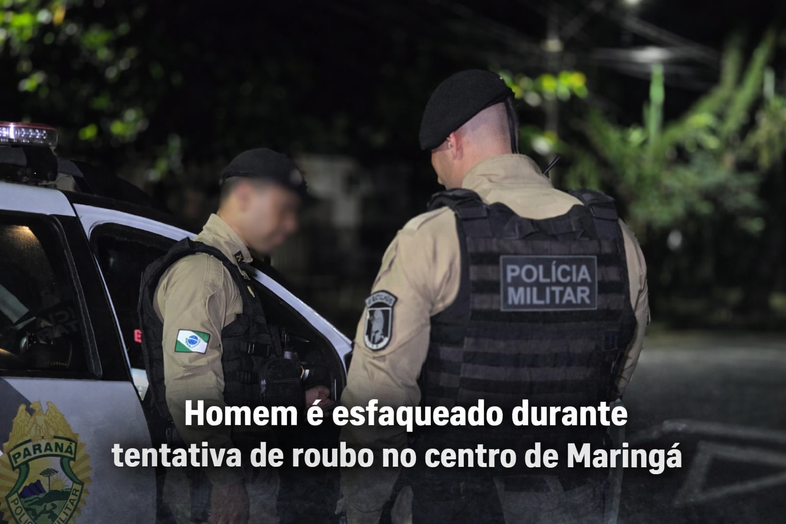 Fotos de Homem é esfaqueado durante tentativa de roubo no centro de Maringá