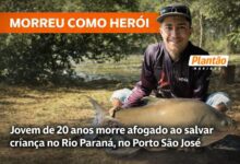 Fotos de Jovem de 20 anos morre afogado ao salvar criança no Rio Paraná, no Porto São José