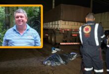 Fotos de Motoboy morre após bater na traseira de carreta enquanto ia buscar lanche para a filha; o corpo foi encaminhado ao IML de Maringá