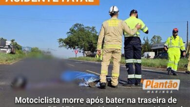 Fotos de Motociclista morre após bater na traseira de carreta na BR-376 entre Mandaguaçu e Maringá
