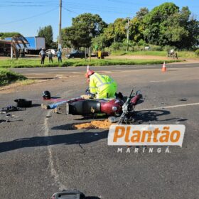 Fotos de Motociclista morre após bater na traseira de carreta na BR-376 entre Mandaguaçu e Maringá