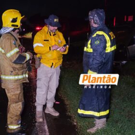Fotos de Pai morre e filho fica ferido após carro capotar ao atropelar capivara em Maringá
