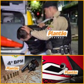 Fotos de Policial penal reage a ataque, troca tiros com criminosos e um suspeito acaba preso em Maringá