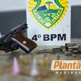 Fotos de Trio armado com pistola e revólver é preso após furar sinal na frente da viatura da RPA em Maringá