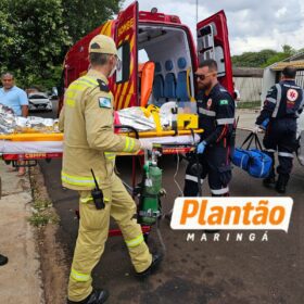 Fotos de Um adolescente de 14 anos ficou ferido após cair do telhado de uma casa enquanto soltava pipa em Maringá